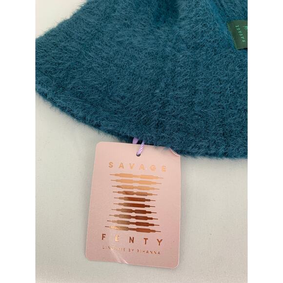 Savage X Fenty Fuzz Fit Knit Bucket Hat Blue Womens One Size - Picture 5 of 9